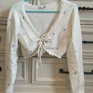 Cream flowered sweater